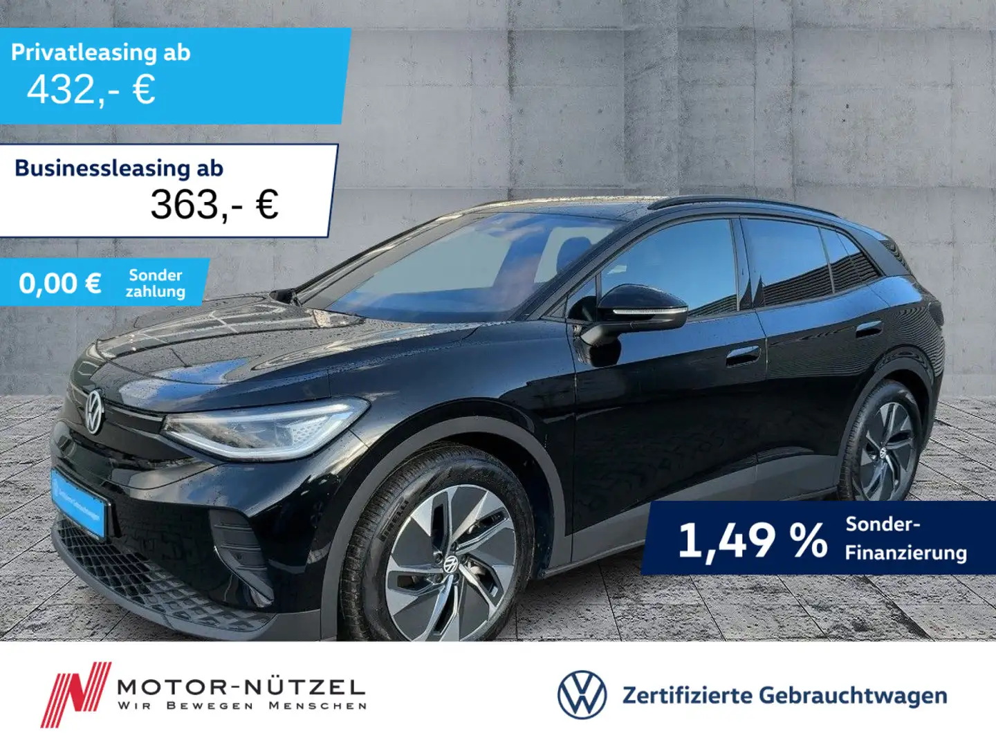 Volkswagen ID.4 Pro 210kw 5JG+MATRIX+NAVI+AHK+PANO+SPORTPAK Schwarz - 1