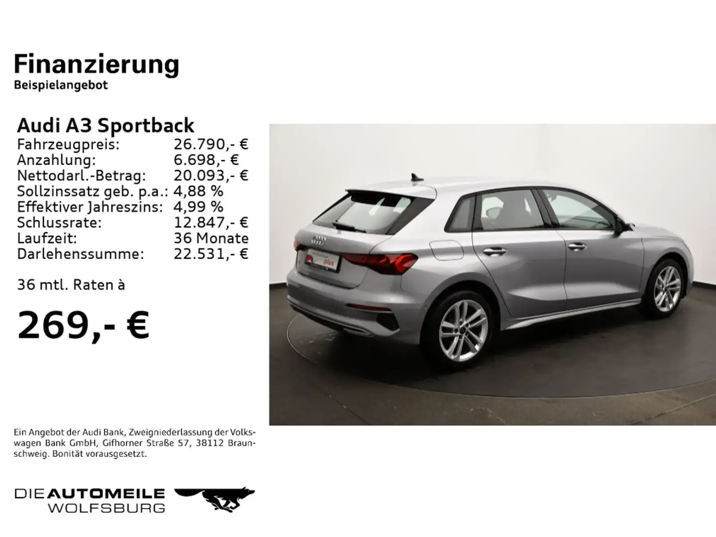 Audi A3 35 TFSI S tronic advanced LED/SitzH Silber - 2