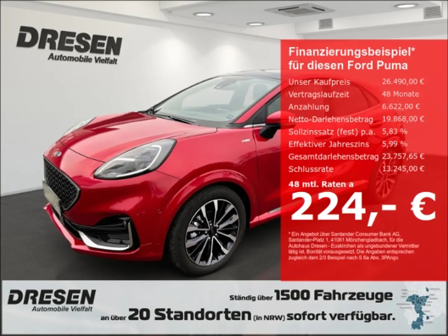 Ford Puma 1.0 ST-Line Vignale Schiebedach/ACC/Navi/elektr. H Rojo - 1