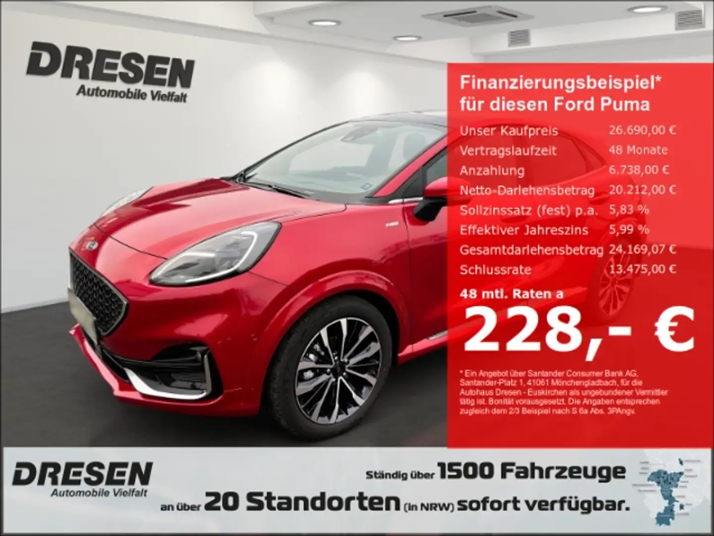 Ford Puma 1.0 ST-Line Vignale Schiebedach/ACC/Navi/elektr. H Red - 1
