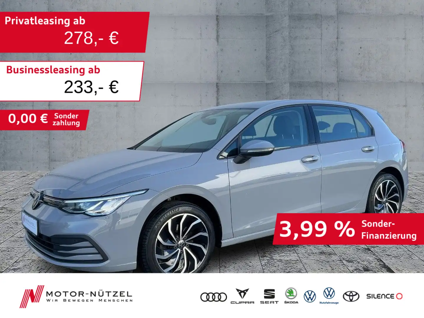 Volkswagen Golf VIII 1.5 eTSI DSG LIFE LED+APP+SHZ+PDC+AHK Grau - 1