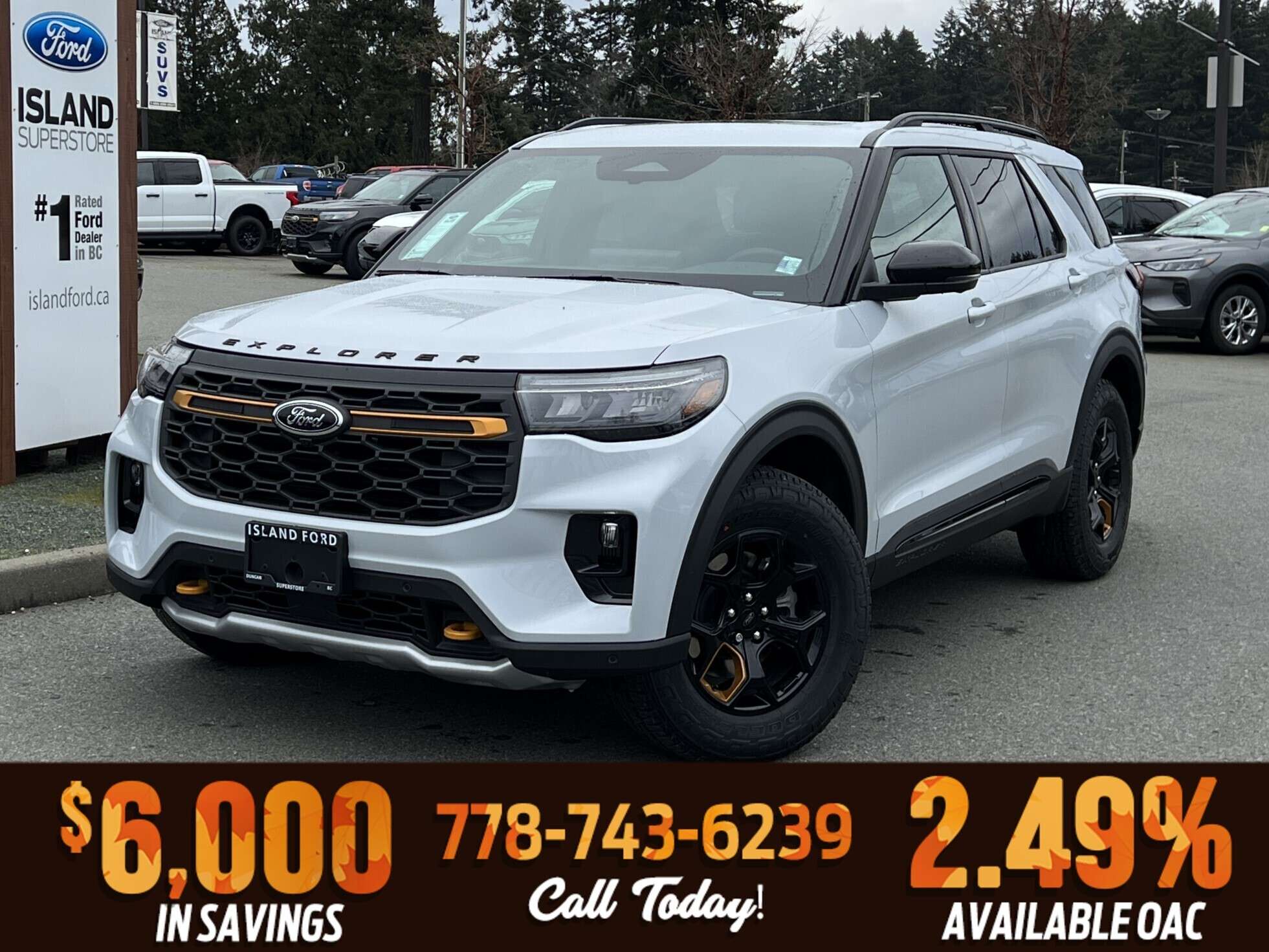 White 2026 Ford Explorer SUV / Crossover All-Wheel Drive Automatic