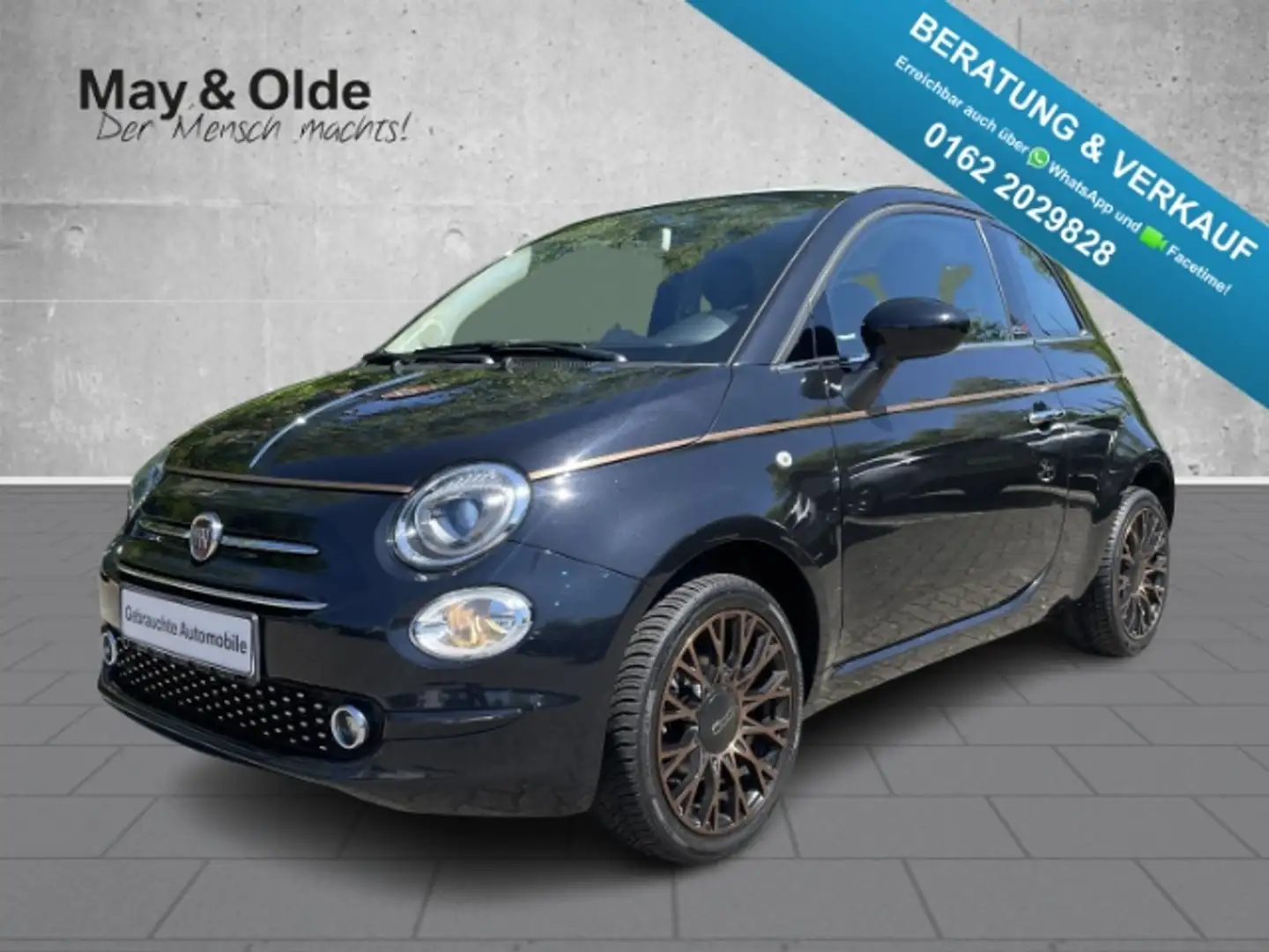 Fiat 500 Cabrio CarPlay Android Auto Klimaautom Musikstream Noir - 1