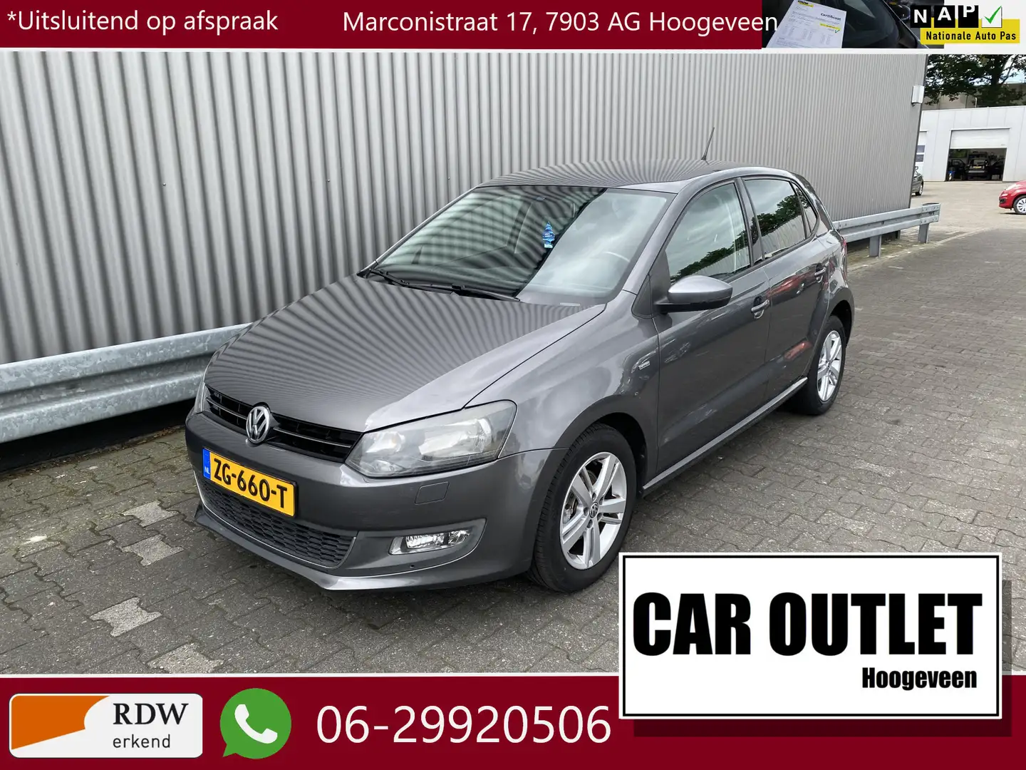 Volkswagen Polo 1.2-12V BlueMotion Match 5-Drs, Navi, Clima, CC, P Gris - 1