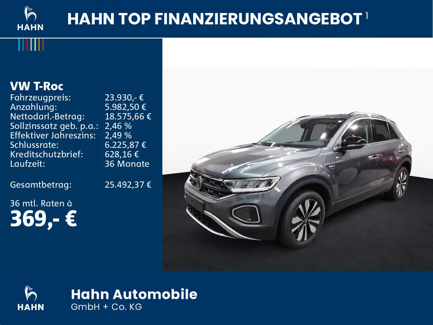Volkswagen T-Roc 1.0TSI Goal LED Navi Sitzhzg APP ACC DAB Grau - 2