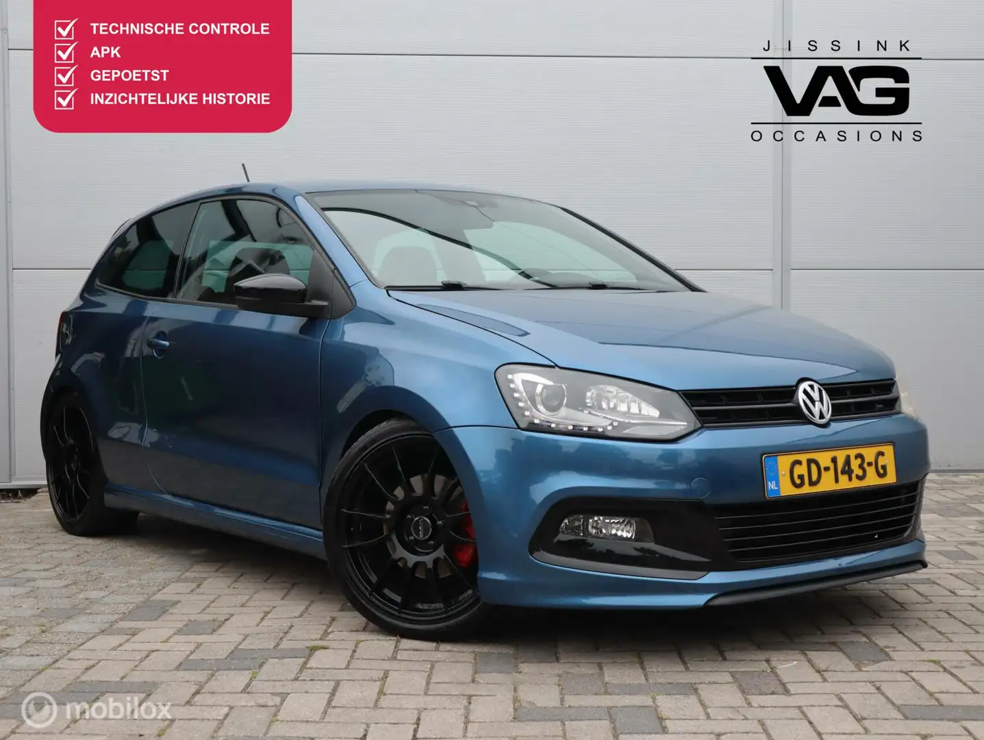 Volkswagen Polo 1.4 TSI BlueGT Alcantara CarPlay LED PDC Cruise Blauw - 1