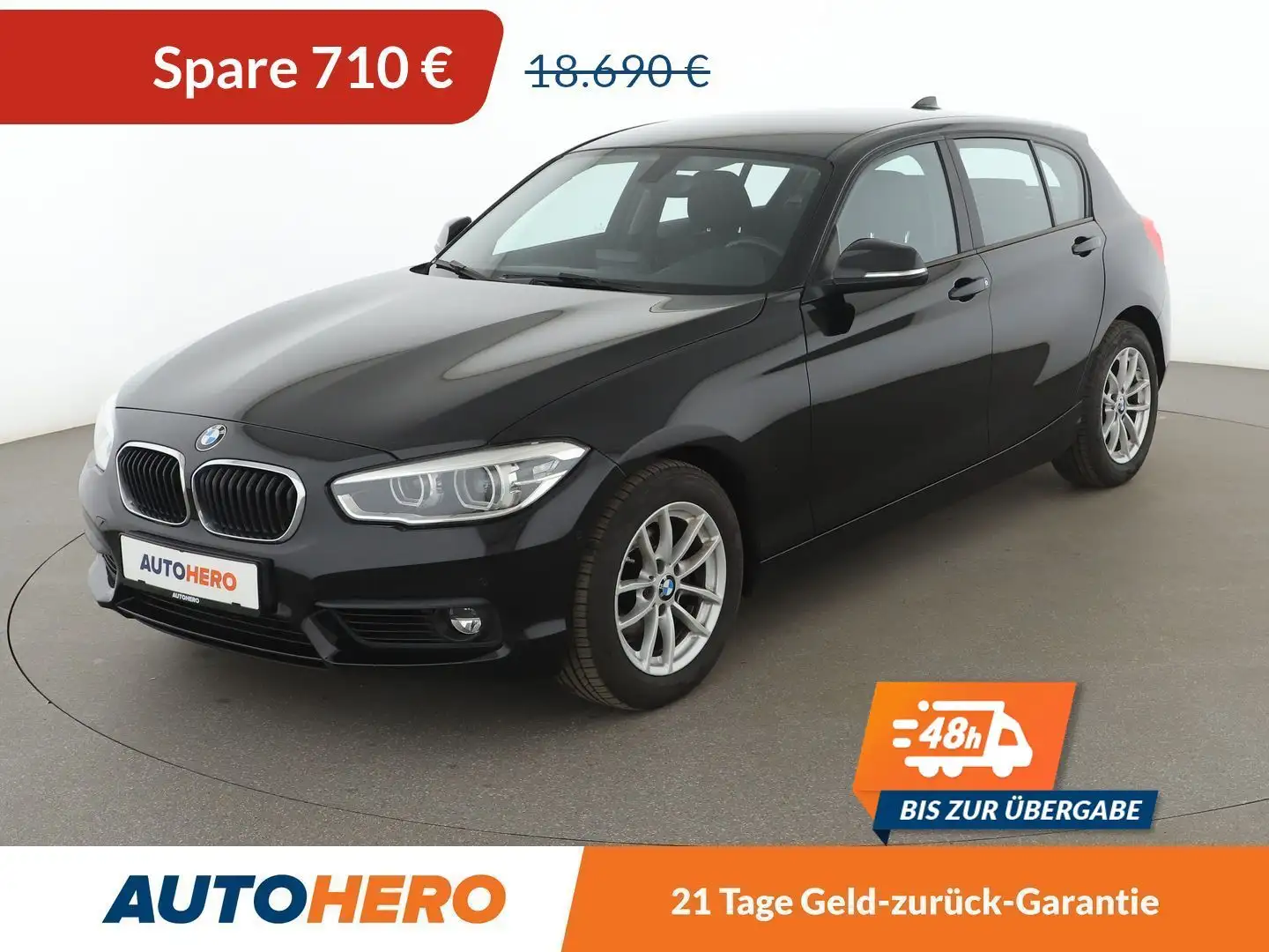 BMW 118 118d Advantage Aut.*NAVI*LED*TEMPO*PDC*SHZ* Schwarz - 1