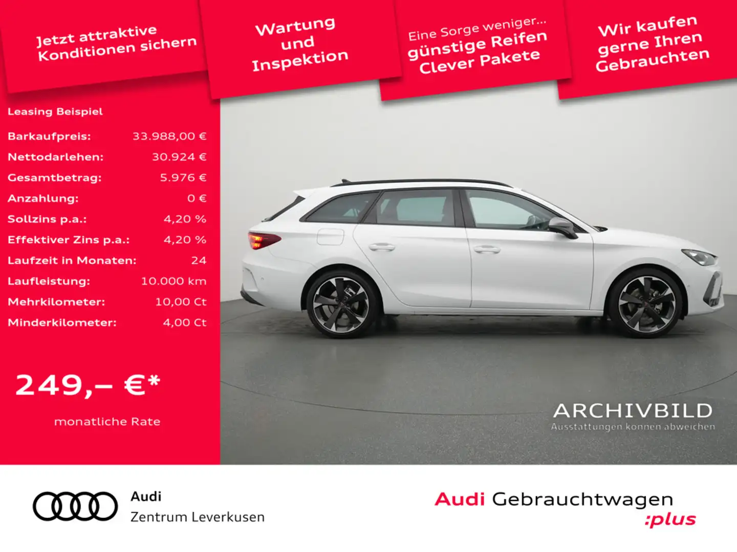 CUPRA Leon ST DSG NAVI VIRT ACC LEDER KAM SHZ LED P Blanc - 2