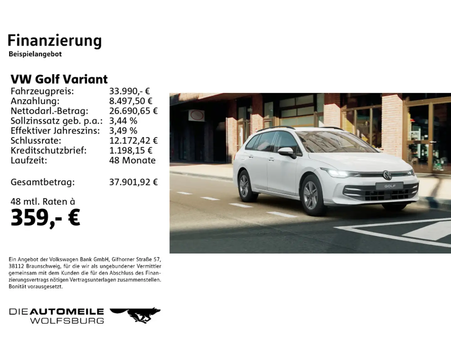 Volkswagen Golf Variant Golf VIII Variant 1.5 eTSI OPF DSG Life Weiß - 2