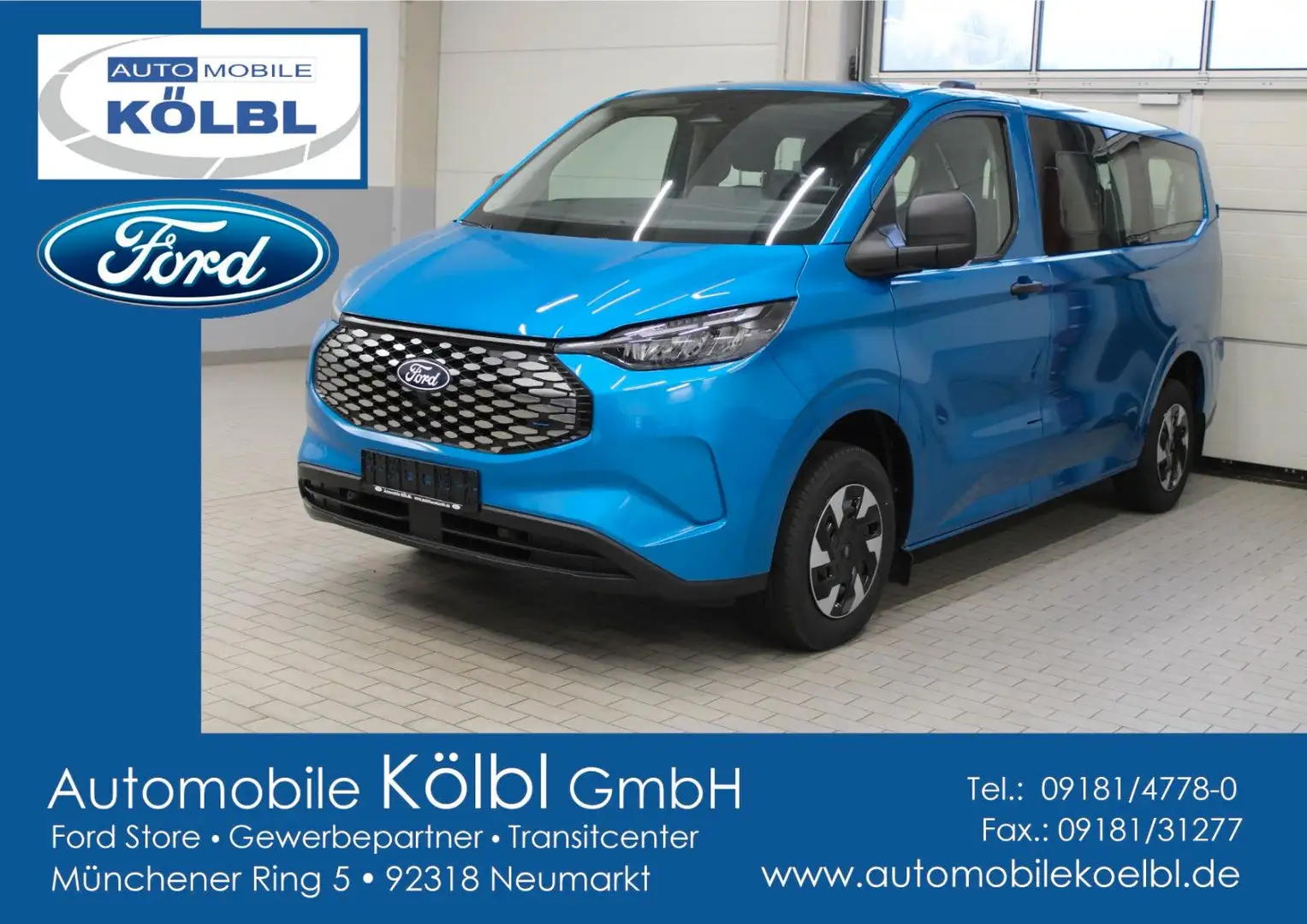 Ford Transit Custom E-Transit Custom Kombi 340L1 BEV Trend, AHK/NAVI Modrá - 1