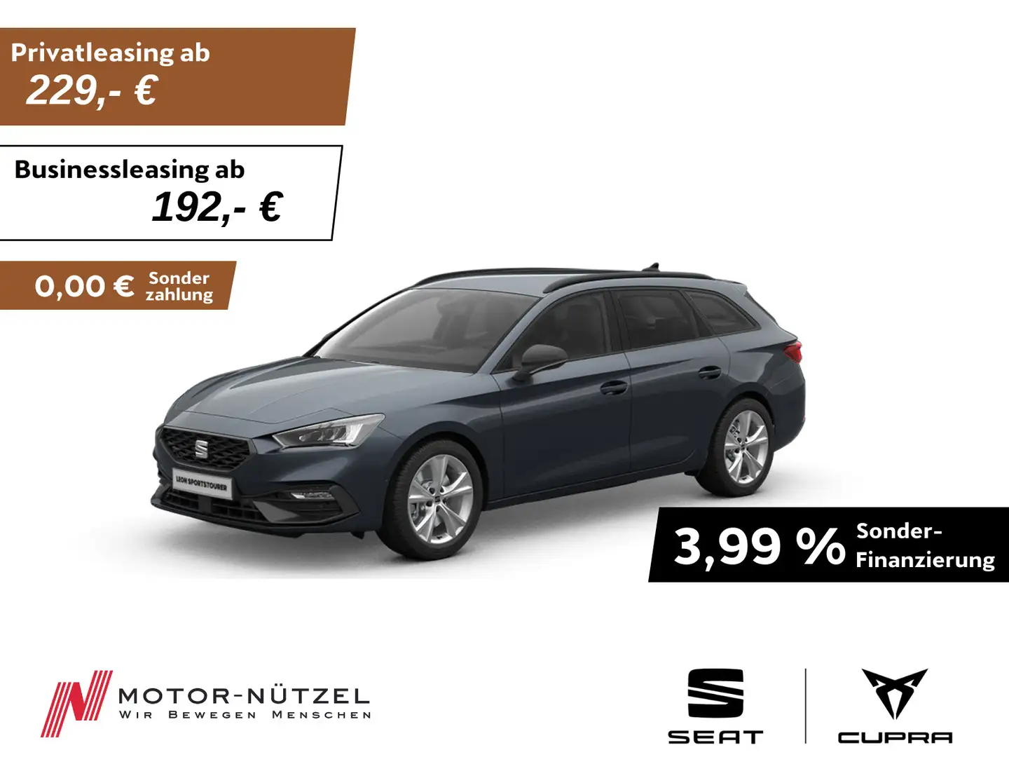SEAT Leon ST 2.0 TDI DSG FR-LINE LED+NAVI+ACC+SHZ+AHK Gris - 1