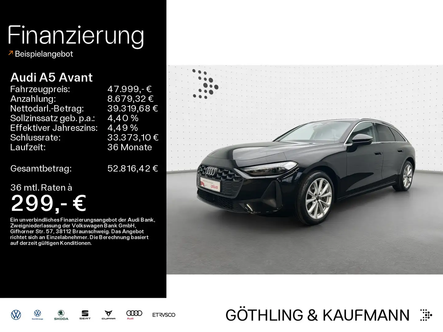 Audi A5 40 TDI S tro*B&O*HUD*LED*Virtual*Navi+* Schwarz - 1