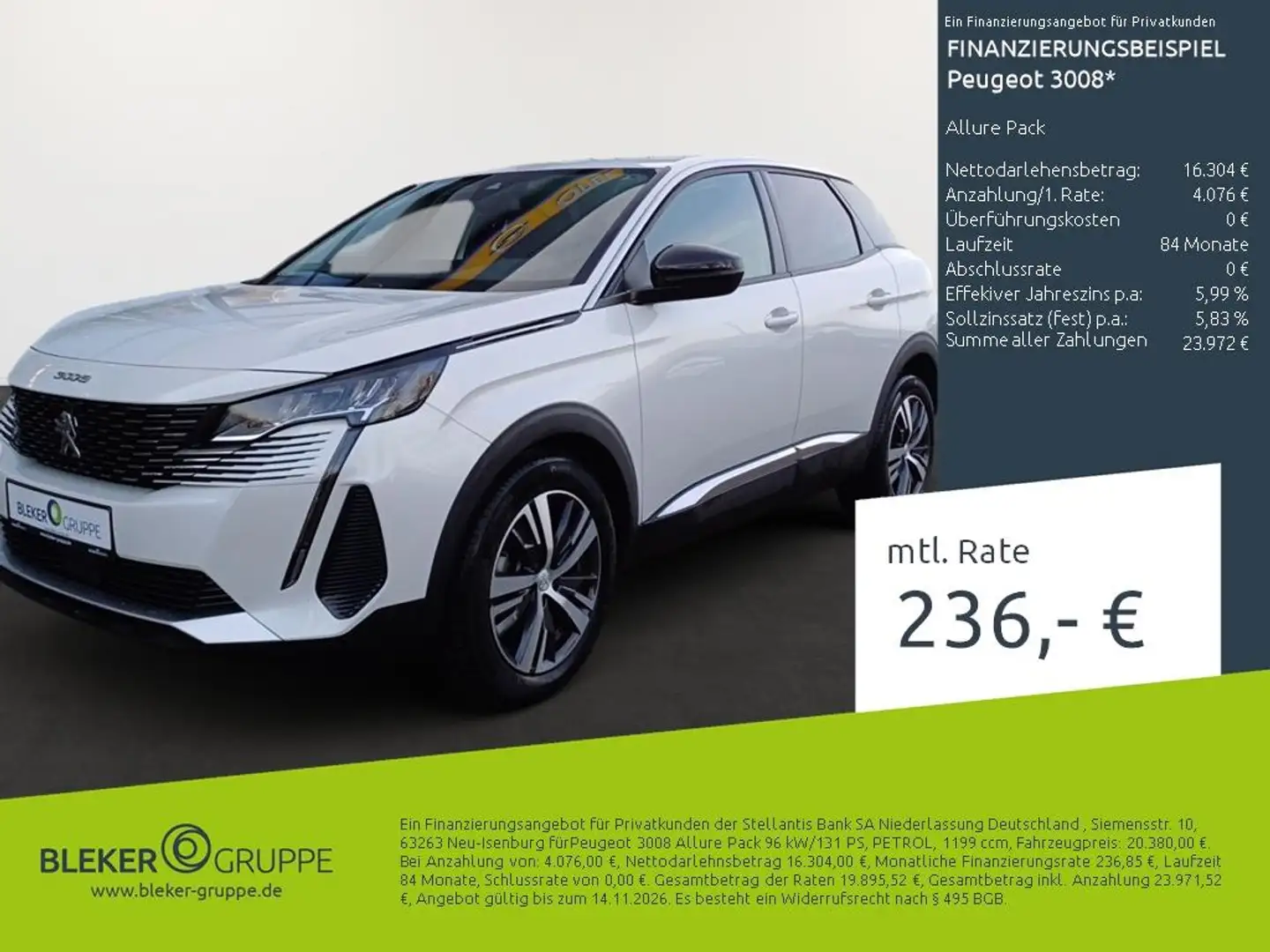 Peugeot 3008 Allure Pack Blanc - 1