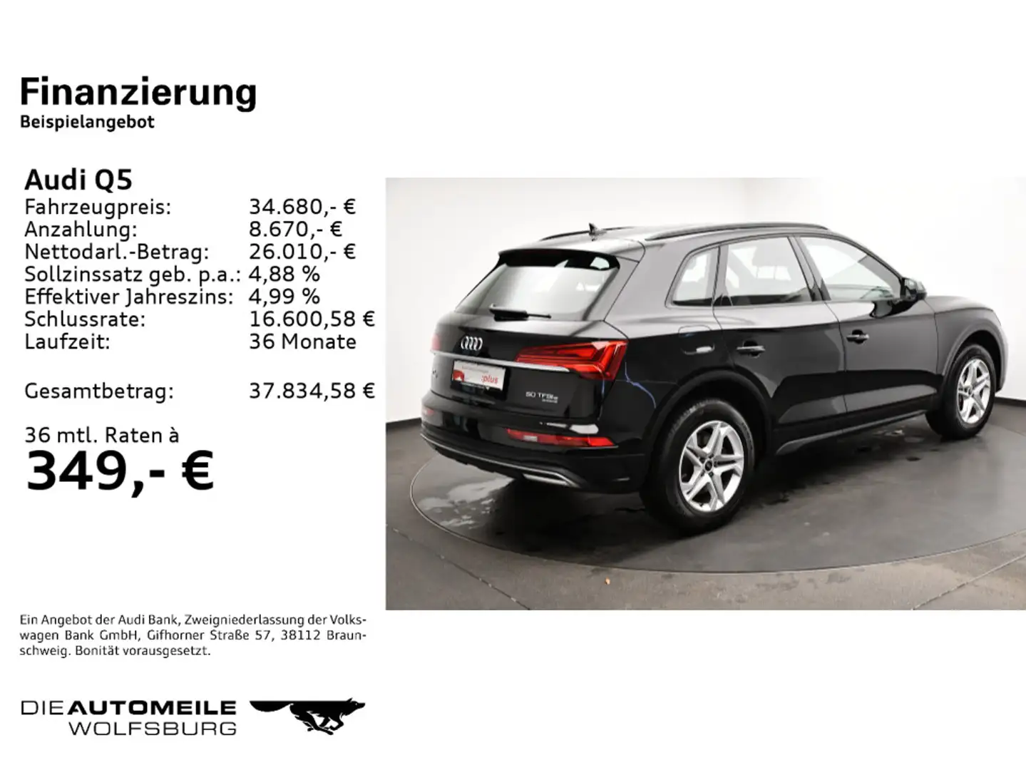 Audi Q5 50 TFSI e S-tronic quattro AHK/Tempo/Einparkh Schwarz - 2