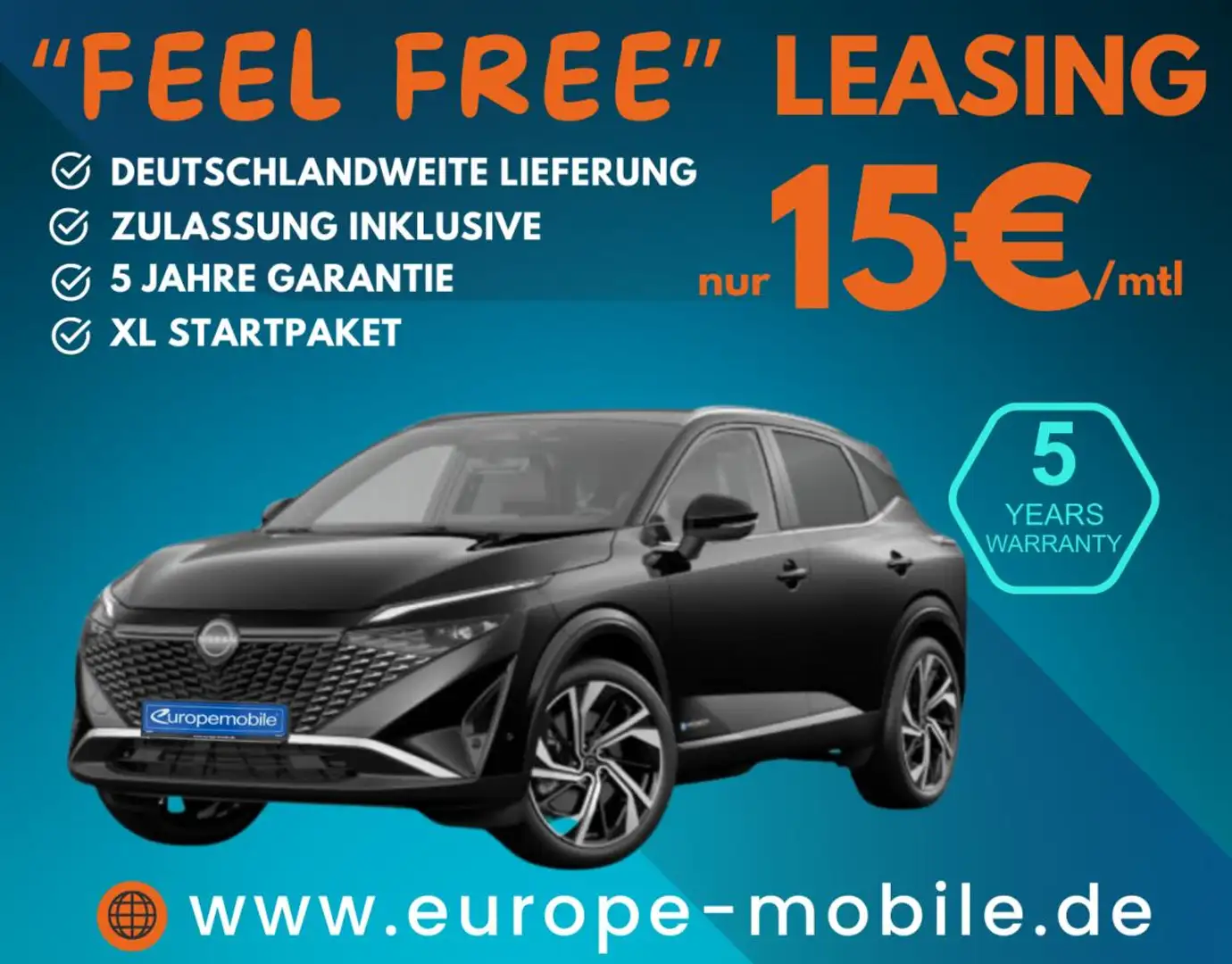 Nissan Qashqai Tekna+ 1.5 l e-POWER 140 kW Automatik (UVP 51.820€ Schwarz - 1