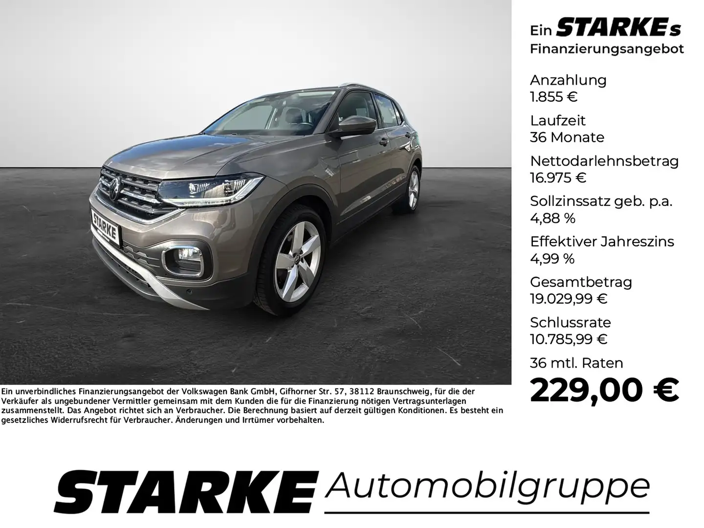 Volkswagen T-Cross 1.0 TSI OPF Style Grau - 1
