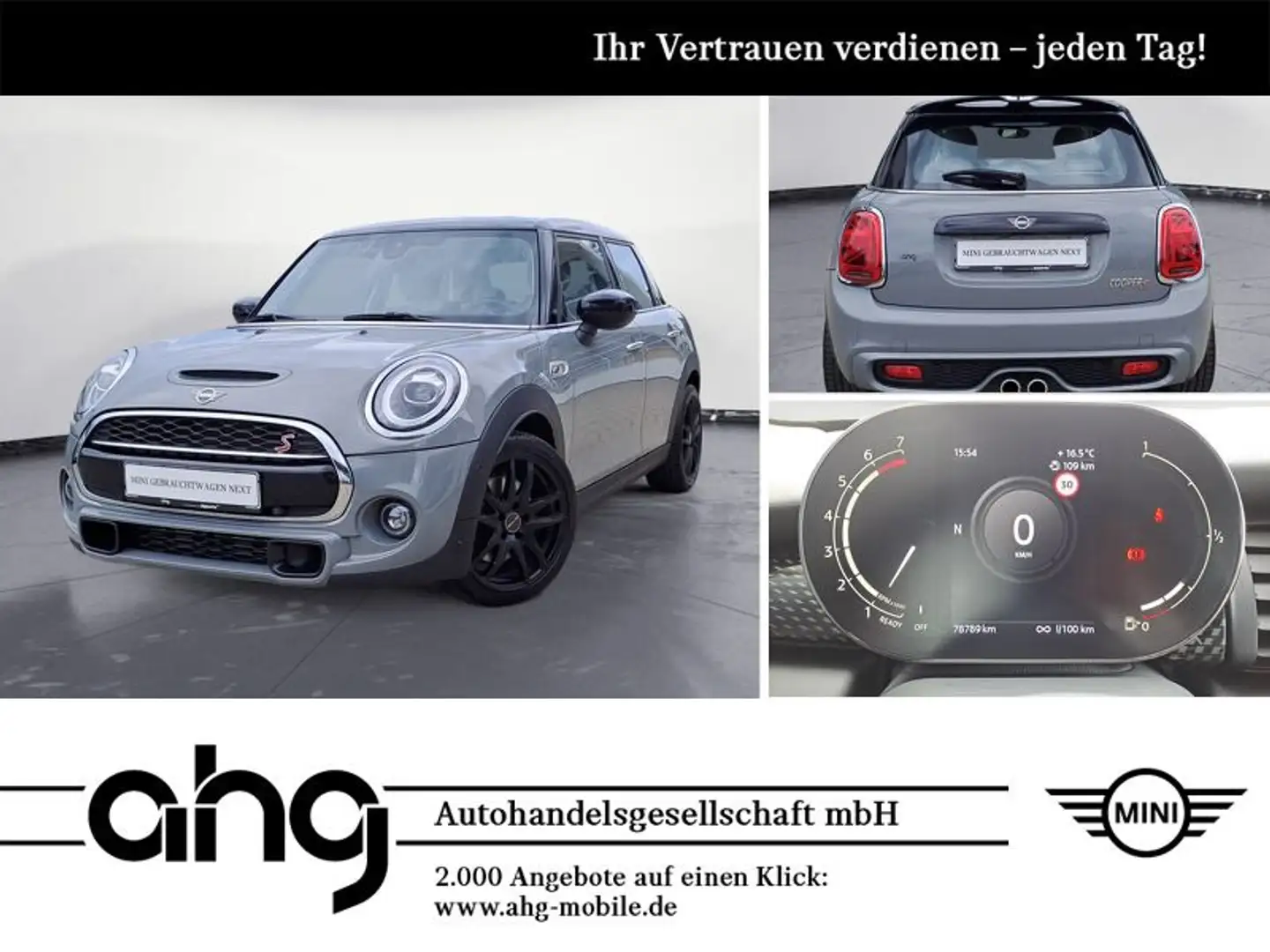 MINI Cooper S Navi Panorama RFK Komfortzugang PDC Gris - 1
