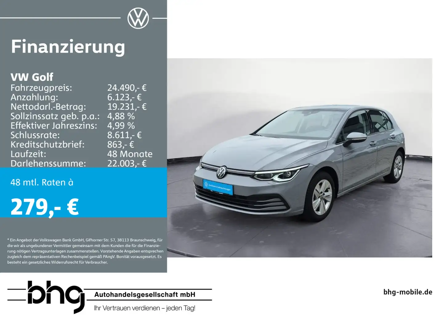 Volkswagen Golf 1.5 TSI OPF Life Grau - 1