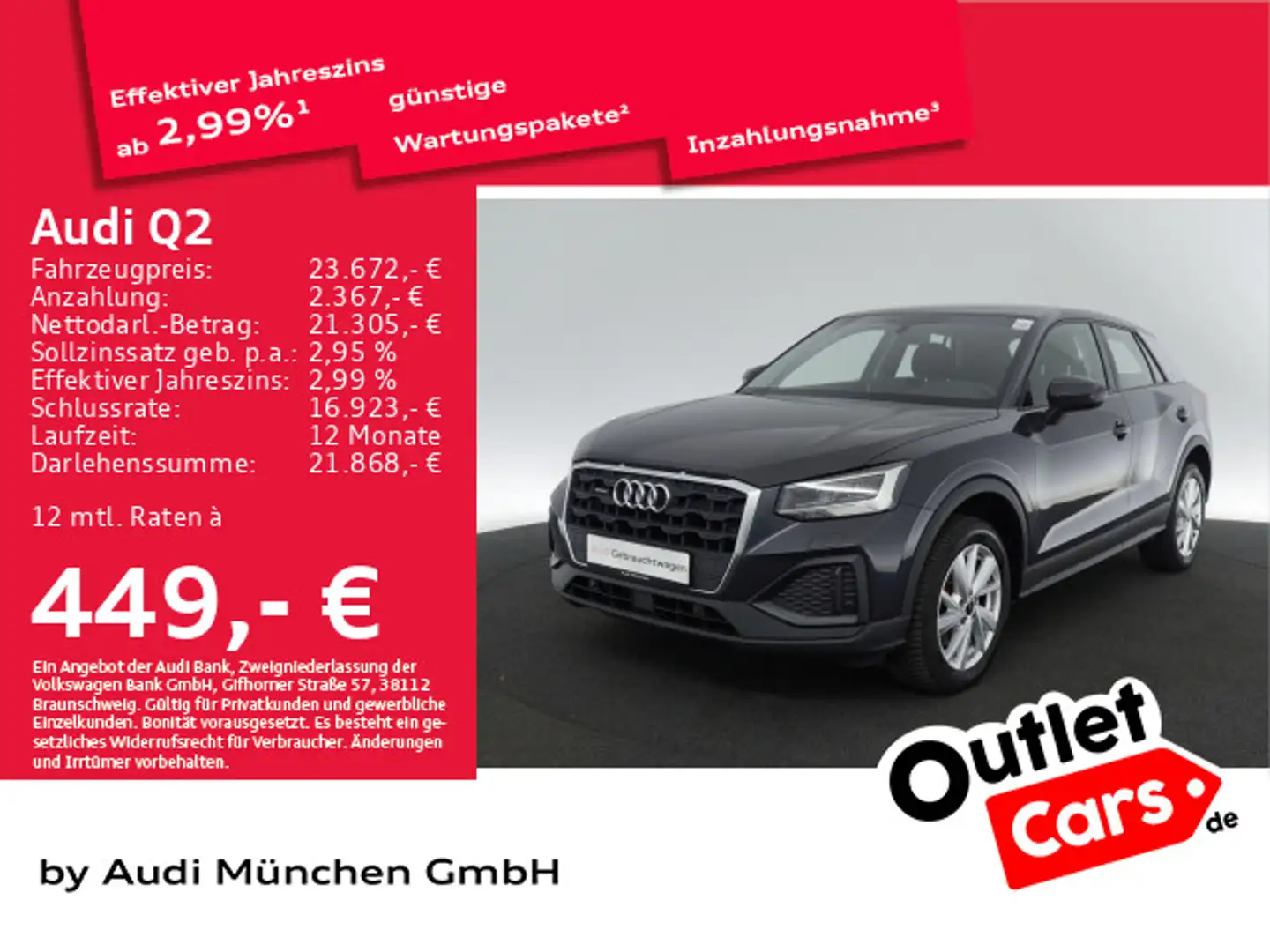 Audi Q2 35 TDI qu. S tronic Navi+/AHK/Kamera Grigio - 1