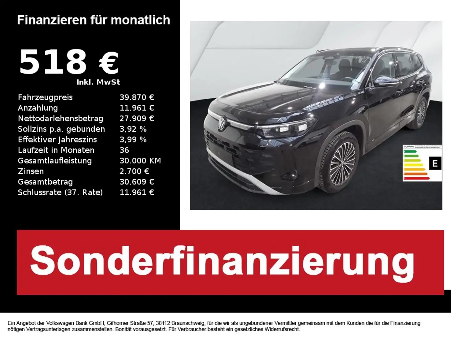 Volkswagen Tayron Life 1.5 eTSI DSG ACC+AHK+IQ-LIGHT+NAVI Noir - 1