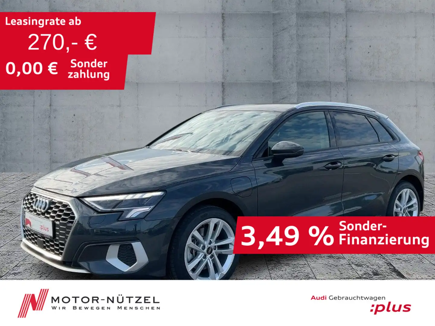 Audi A3 40 TFSI e S-TR ADVANCED LED+NAV+AHK Grau - 1