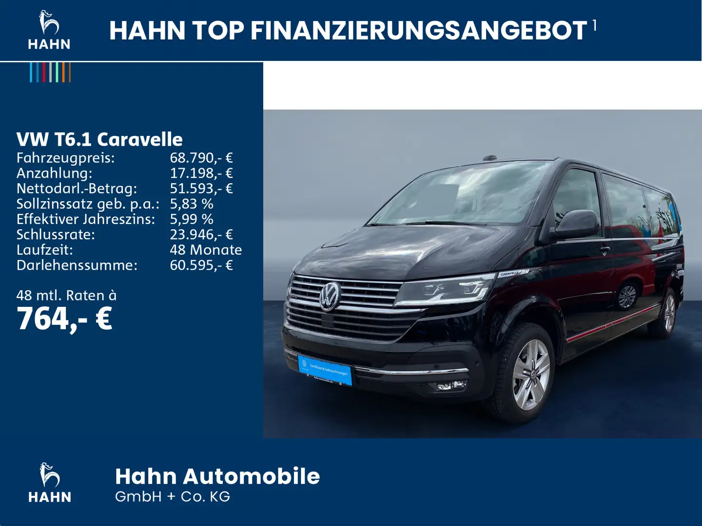 Volkswagen T6.1 Caravelle Comfortline LR 2,0TDI150kW DSG 4M Schwarz - 2