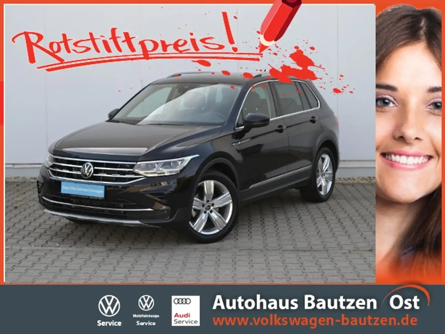 Volkswagen Tiguan 2.0 TDI DSG Elegance SPORT/AHK/STAND-HZ/19-ZOLL/S Schwarz - 1