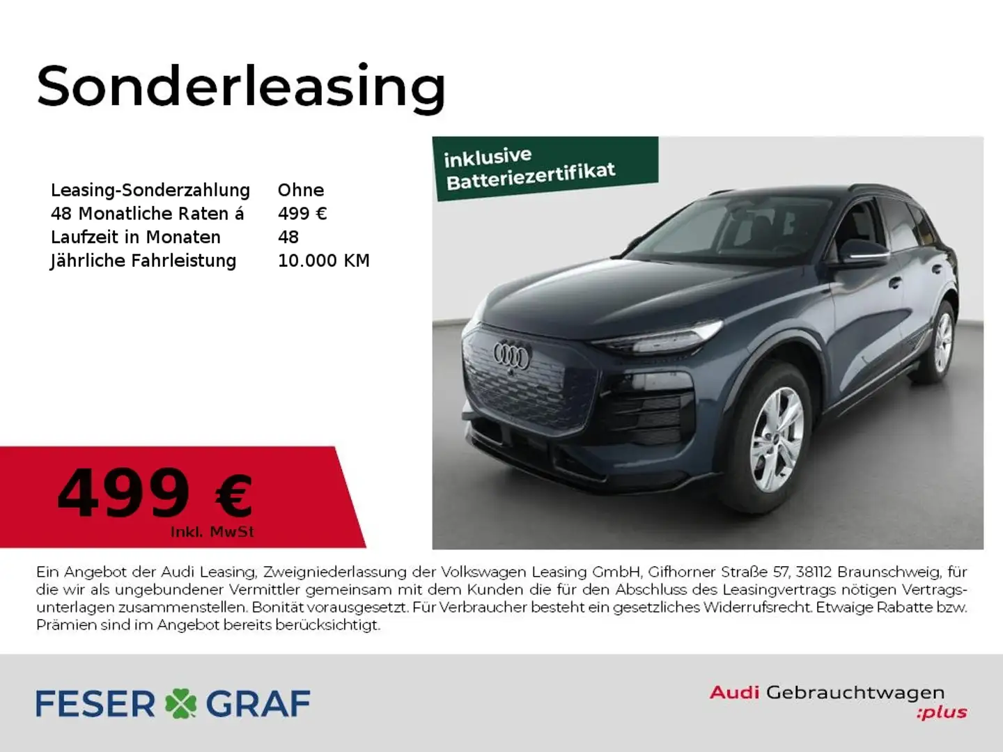 Audi Q6 e-tron SUV e-tron 0,25% Steuer/360°Cam/ACC/4xSHZ Blau - 1