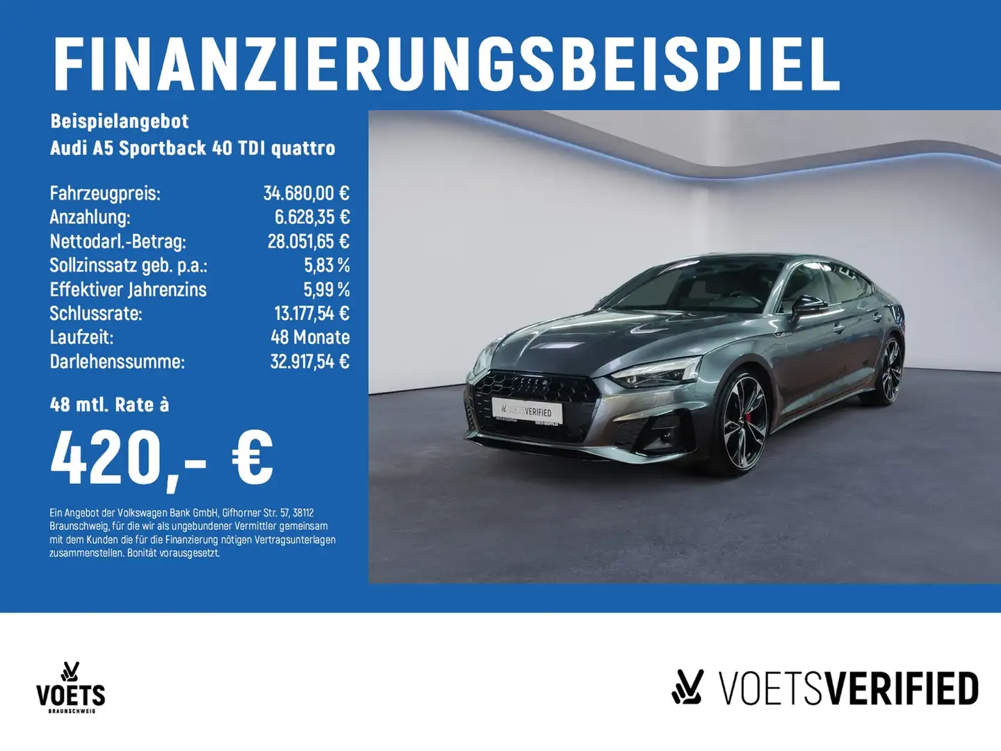 Audi A5 Sportback 40 TDI quattro HuD+MATRIX-LED+NAVI Szürke - 2