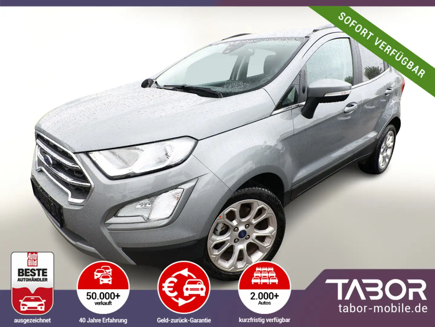 Ford EcoSport 1.0 EcoBoost 125 Titanium LED Nav SHZ Silber - 1