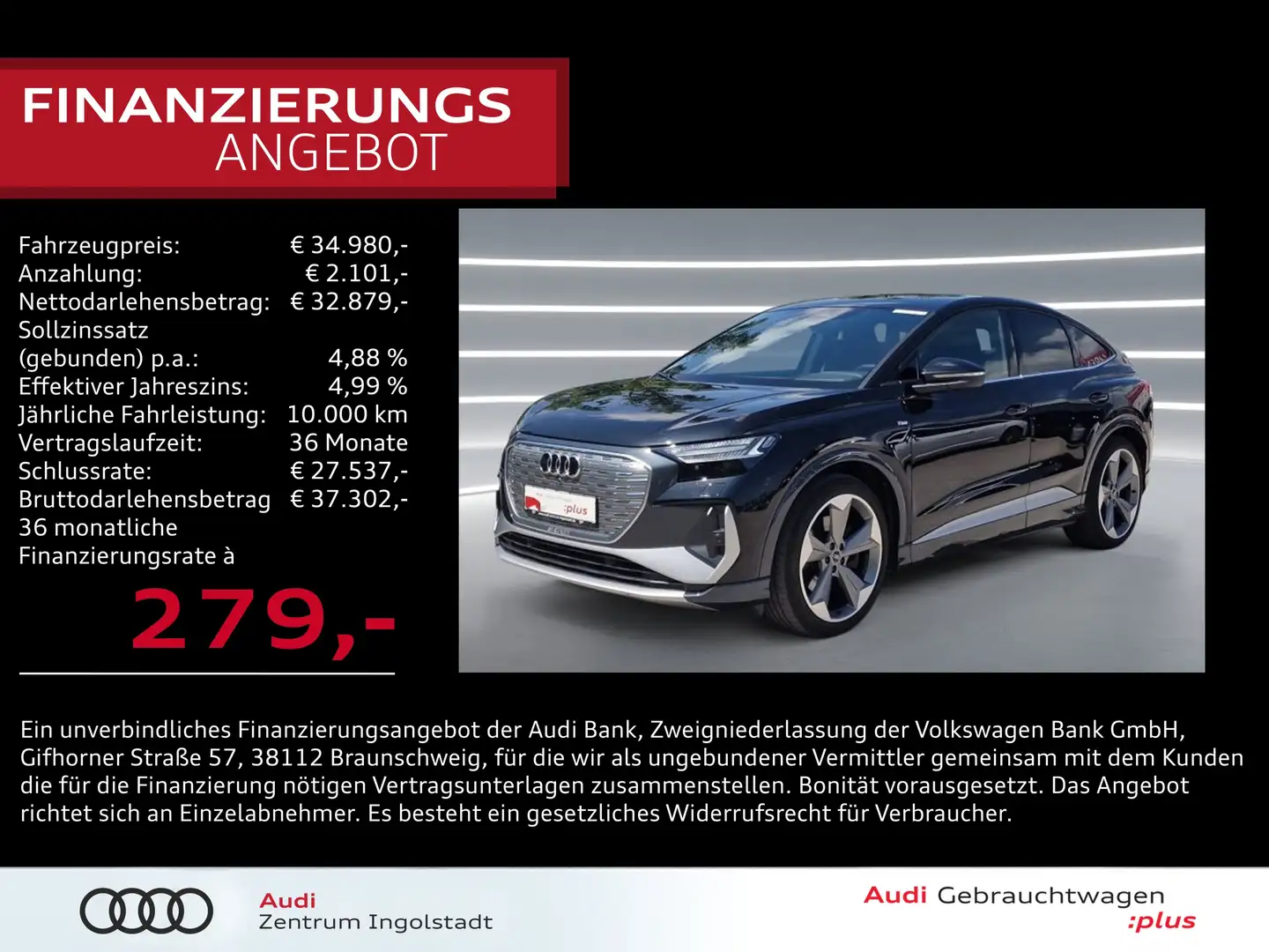 Audi Q4 e-tron Q4 Sportback e-tron 40 2x S line MATRIX Pano 21" Schwarz - 1