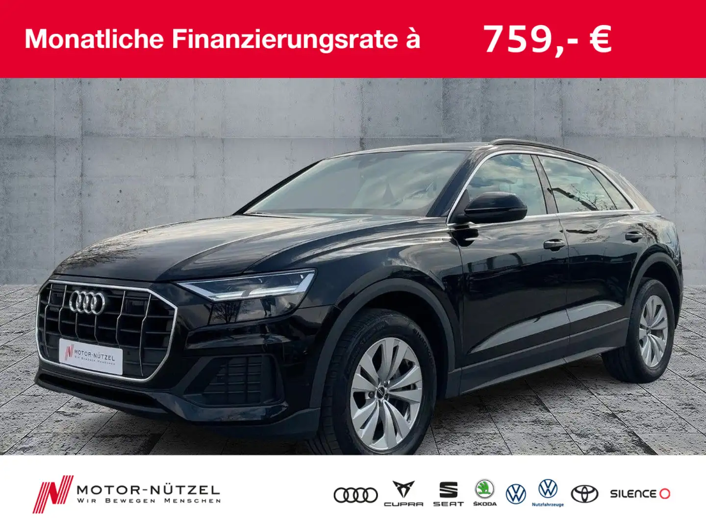 Audi Q8 45 TDI QU LED+NAVI+2xPDC+RFK+ACC+VC Noir - 1