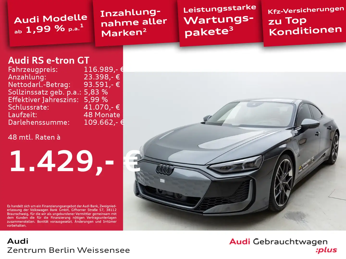 Audi RS e-tron GT **QUA*MATRIX*PANO*B&O*HUD*LEDER*360* Grau - 1