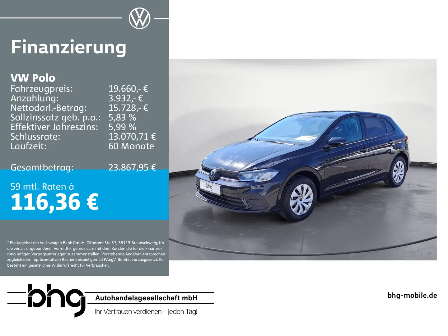 Volkswagen Polo 1.0 TSI OPF Life *DIG.COCKPIT*ACC*LED*FRONT Schwarz - 1