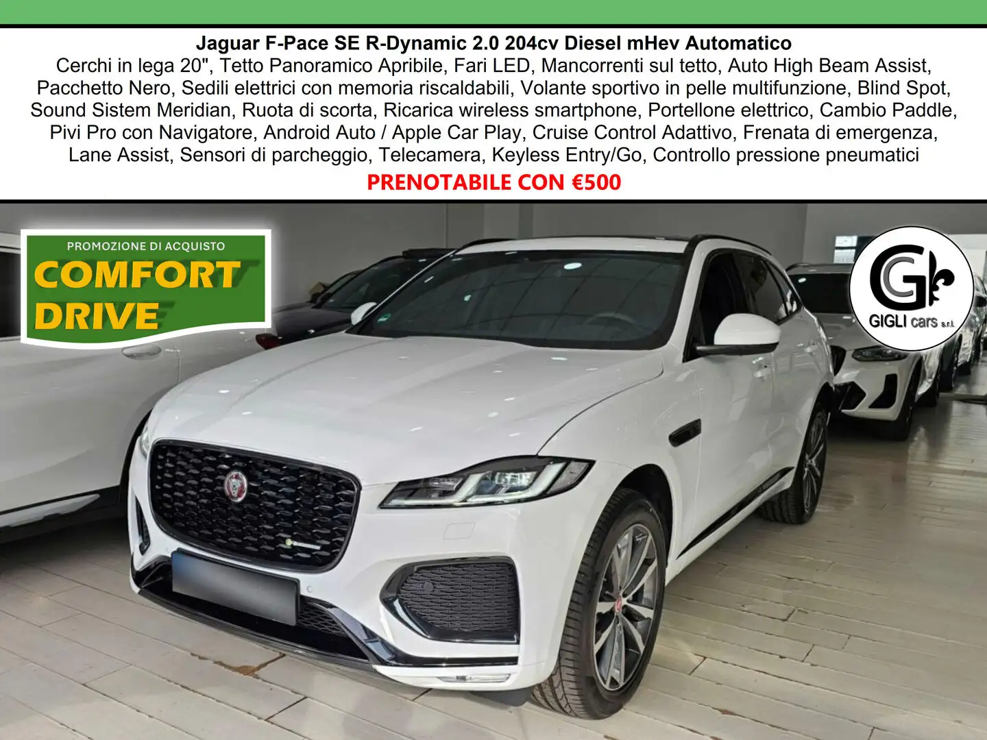 Jaguar F-Pace 2.0 D204 R-Dynamic SE awd auto c.20" Tetto Led Blanco - 1