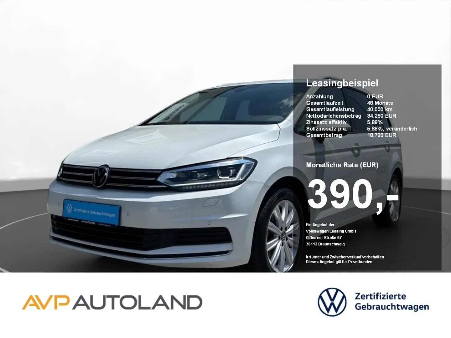 Volkswagen Touran 2.0 TDI MOVE | NAVI | LED | 7-SITZER | Weiß - 1