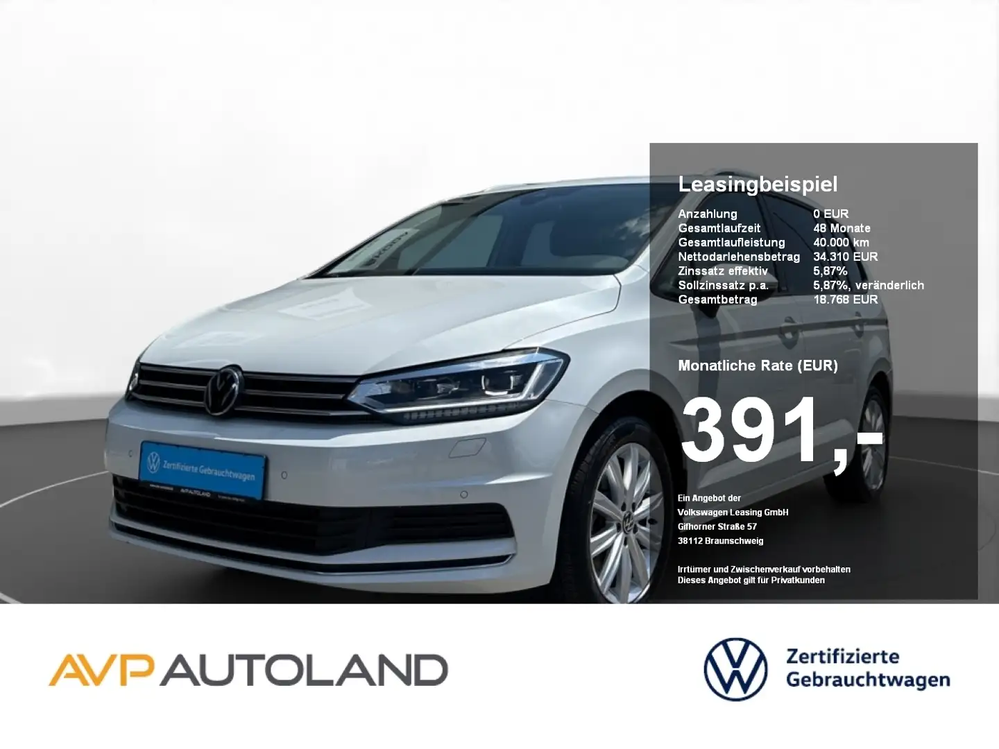 Volkswagen Touran 2.0 TDI MOVE | NAVI | LED | 7-SITZER | Weiß - 1