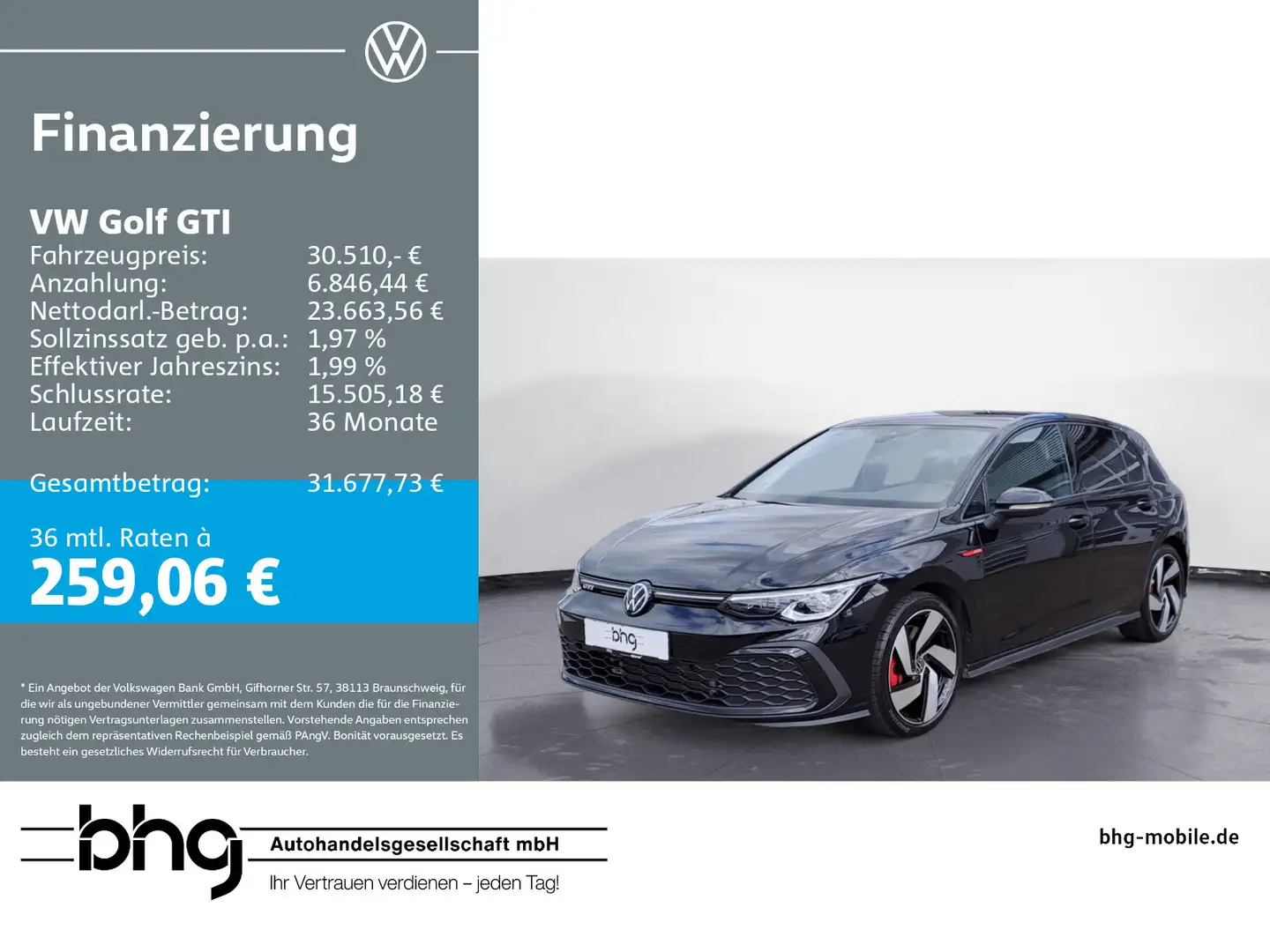 Volkswagen Golf GTI 2.0 TSI DSG *BLACKSTYLE*AHK*LED* Schwarz - 1