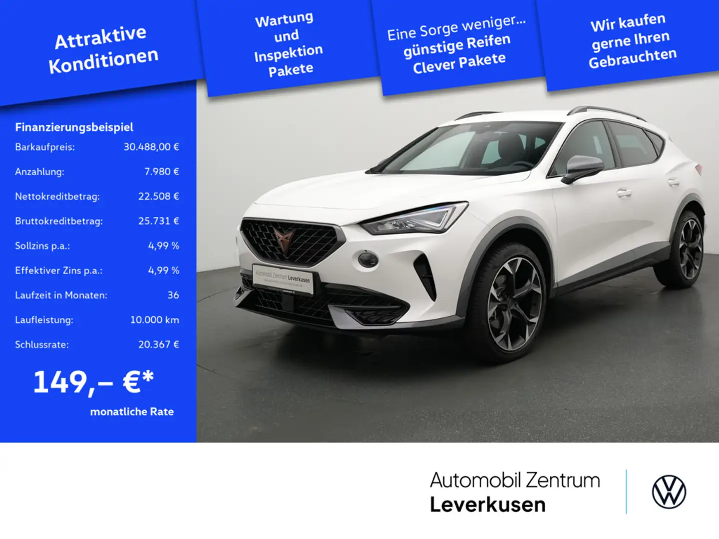CUPRA Formentor DSG ACC VIRT AHK LEDER KAM PORT NAV Weiß - 1