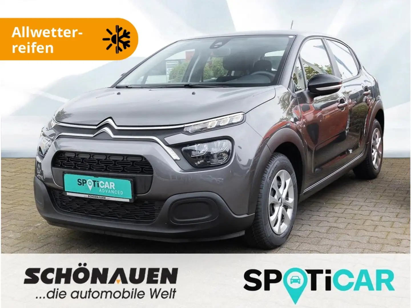 Citroen C3 PT 83 S&S FEEL +SHZ+BT+DAB+PDC+KLI+LED+MET++ Szary - 1