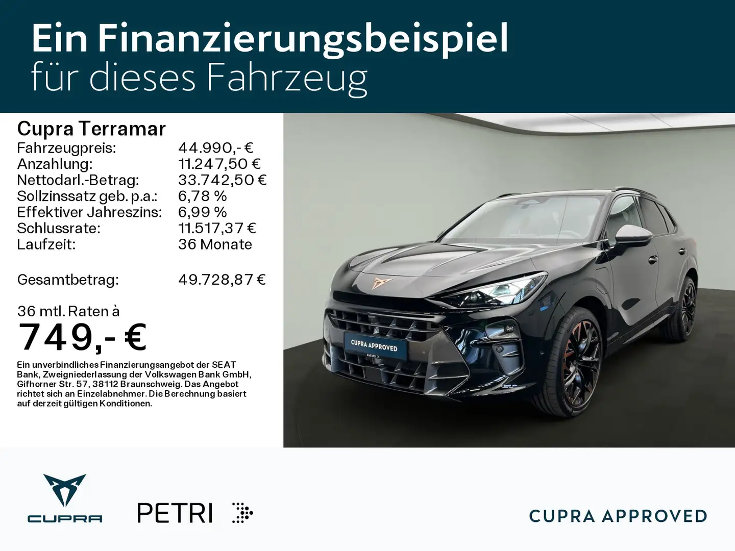 CUPRA Terramar 1.5 e-Hybrid Tiptro.*Sennheiser*HUD*Pan Schwarz - 2