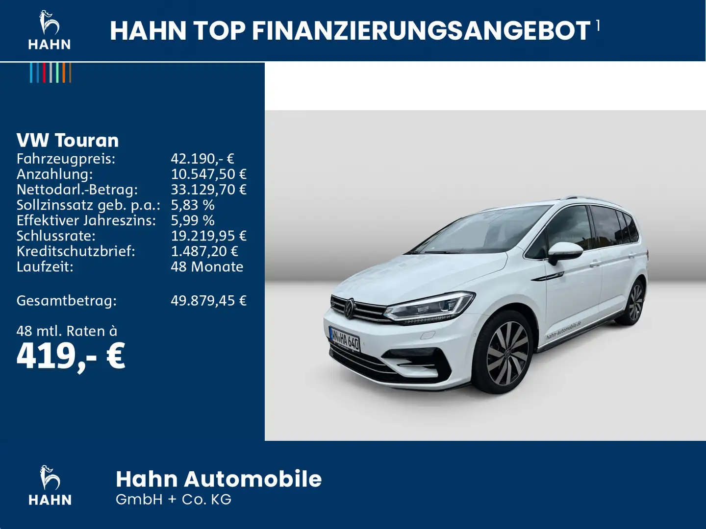 Volkswagen Touran R-LINE 7-SITZER 18" DCC STANDH. PANO AHK Weiß - 2