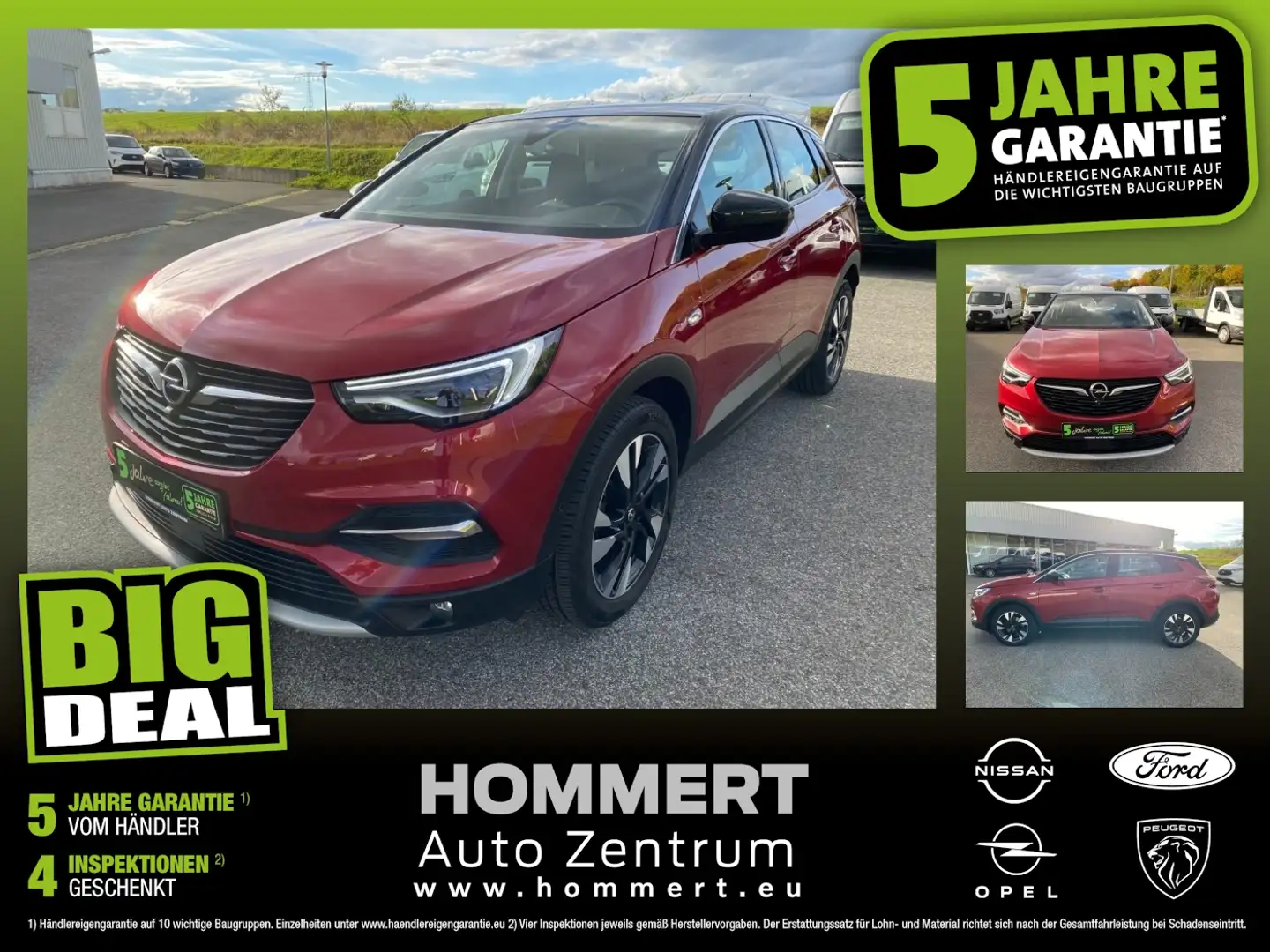 Opel Grandland 1.2 Turbo Elegance *AHK*beh.Lenk*Kamera Rosso - 1