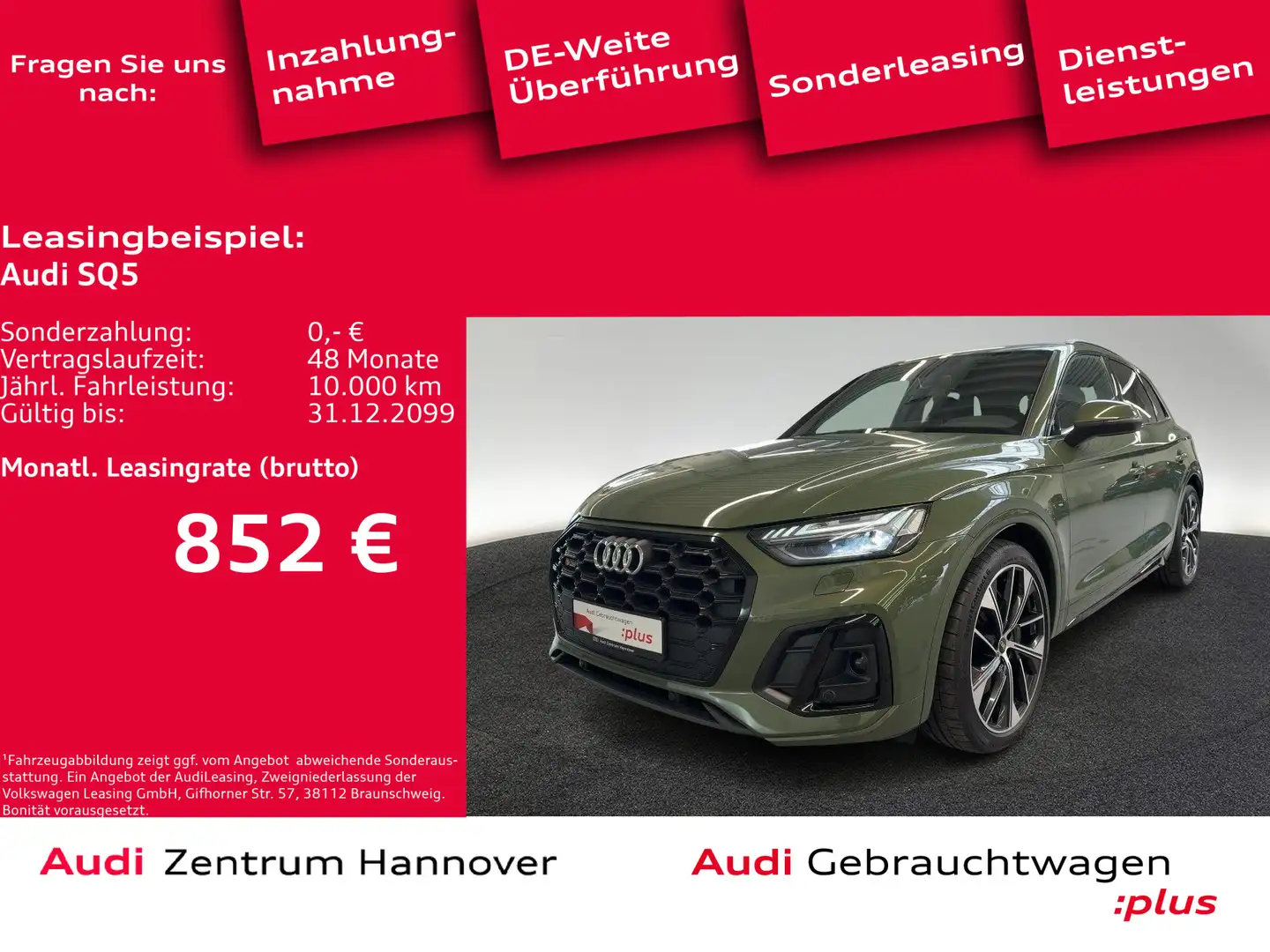 Audi SQ5 3.0 TDI qu. Matrix AHK Luft B&O Kamera Grün - 1