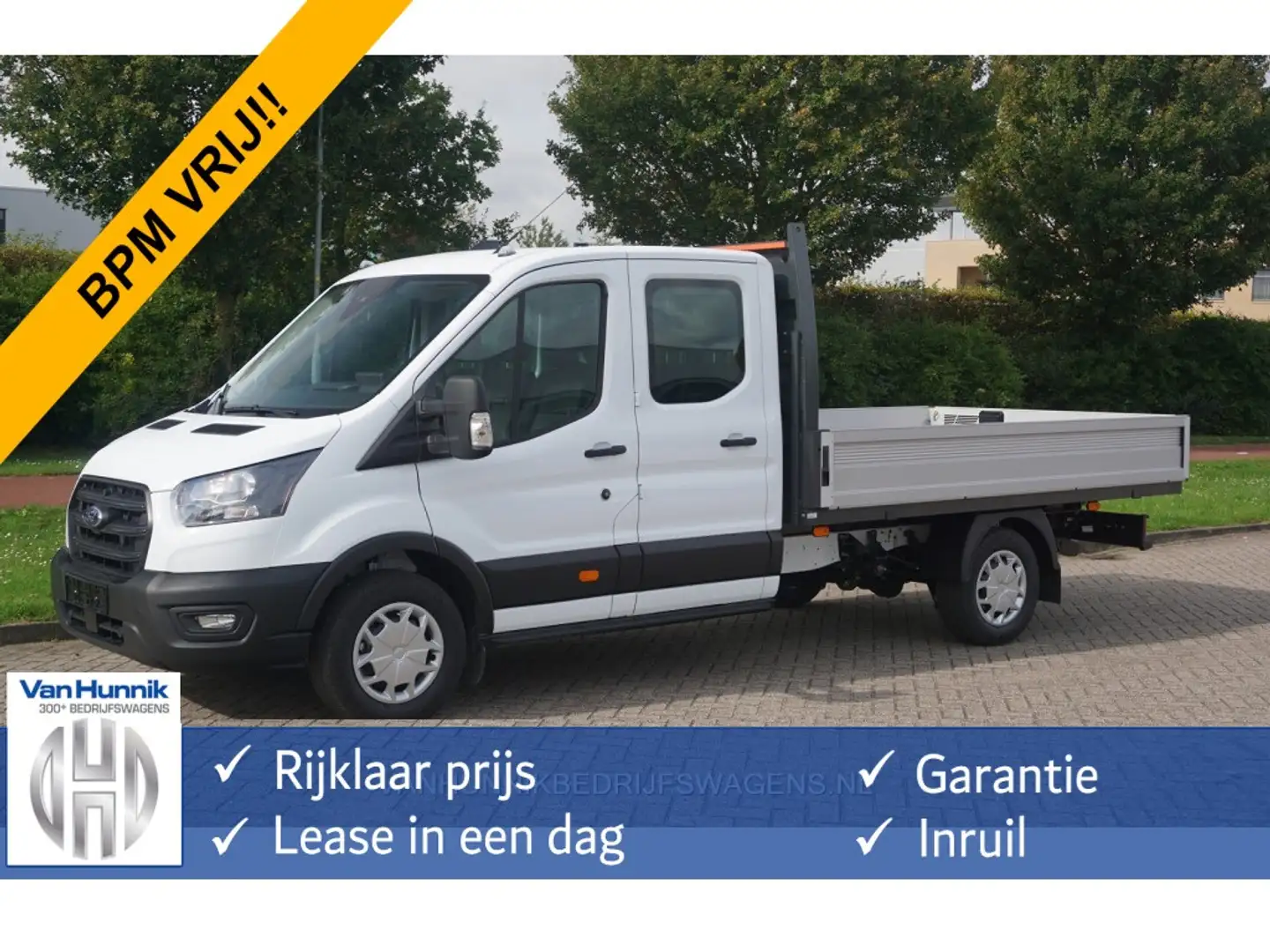 Ford Transit 350L 170PK Doka L4 RWD BPM VRIJ!! Airco, Camera, 2 Wit - 1