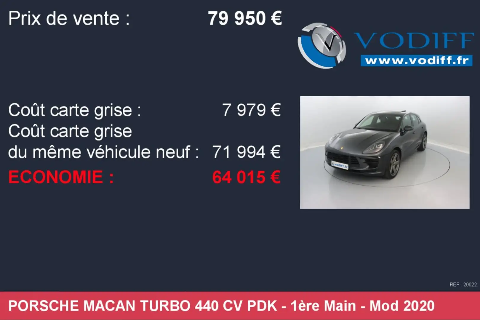 Porsche Macan TURBO 440 CV PDK Gris - 2