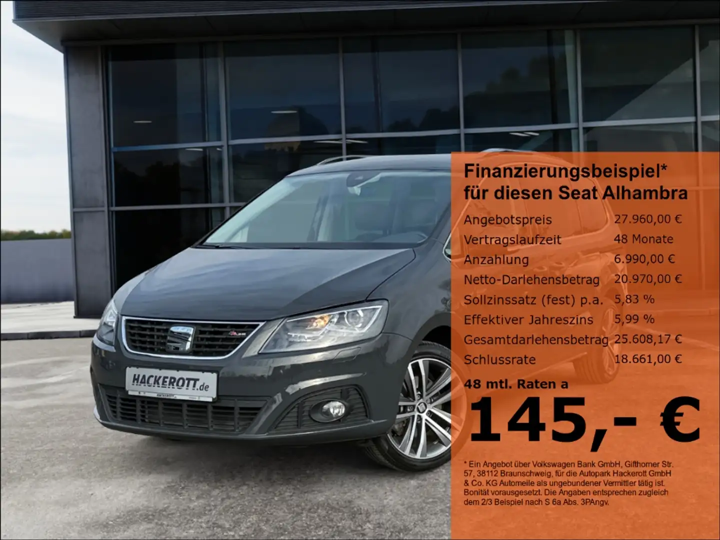 SEAT Alhambra FR-Line 1.4 TSI 6-GANG Heckklappe+Schiebetüren ele Grau - 1