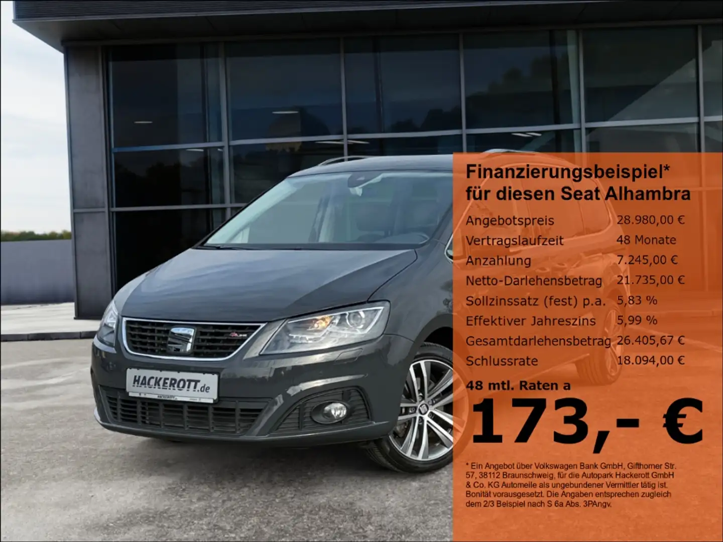SEAT Alhambra FR-Line 1.4 TSI 6-GANG Heckklappe+Schiebetüren ele Gri - 1