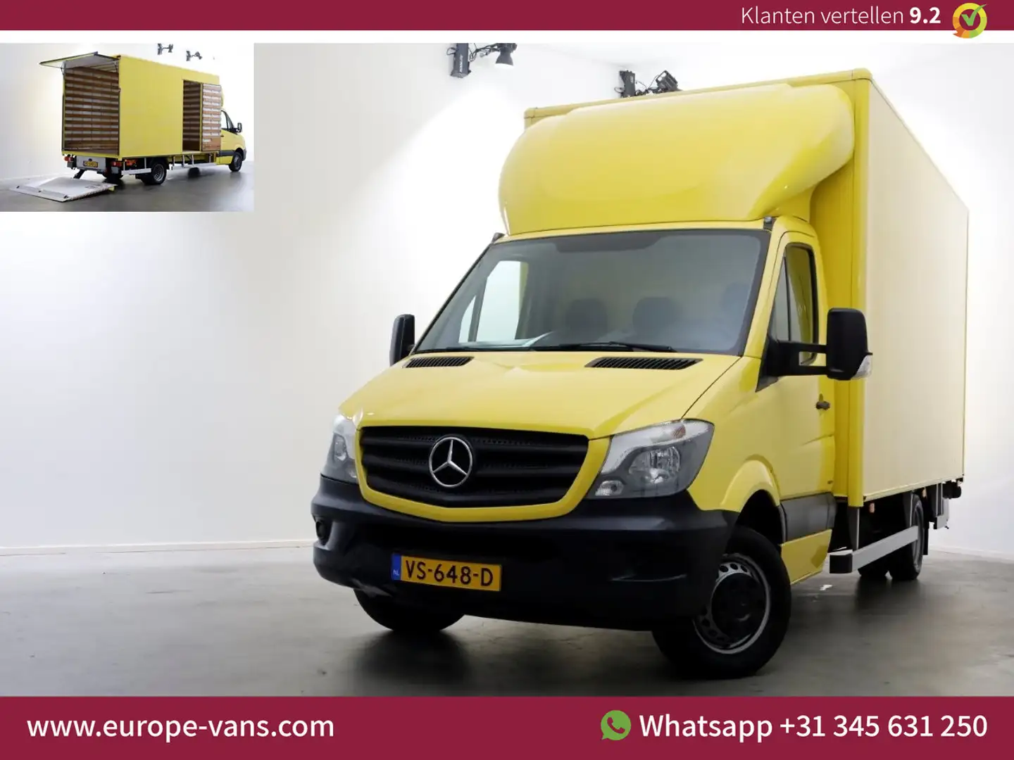 Mercedes-Benz Sprinter 513 CDI 130pk E6 7G Automaat Bakwagen met laadklep Geel - 1