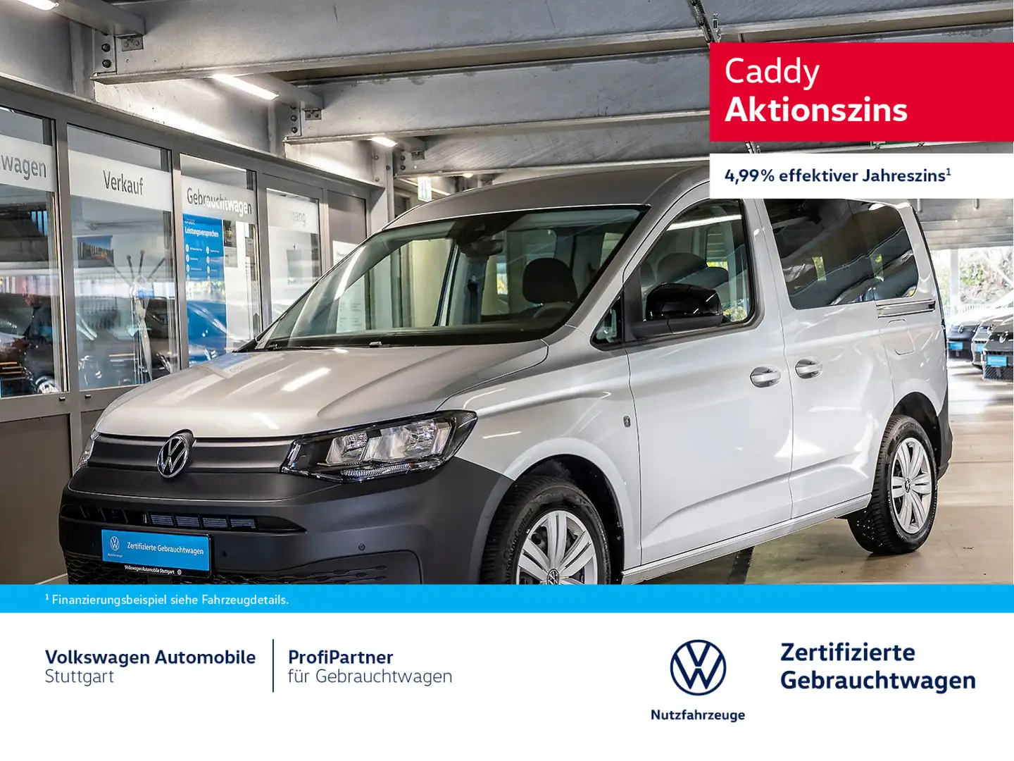 Volkswagen Caddy 1.5 TSI Euro 6e AHK Klima Silber - 1